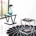 Hot Sales Metal Cafe Table Artificial Marble Top Titanium Coffee Table